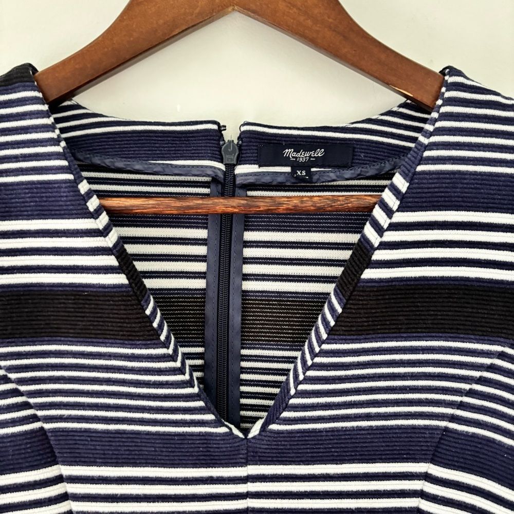 Madewell Navy Striped Sleeveless Fit & Flare Dress XS - Picture 10 of 10